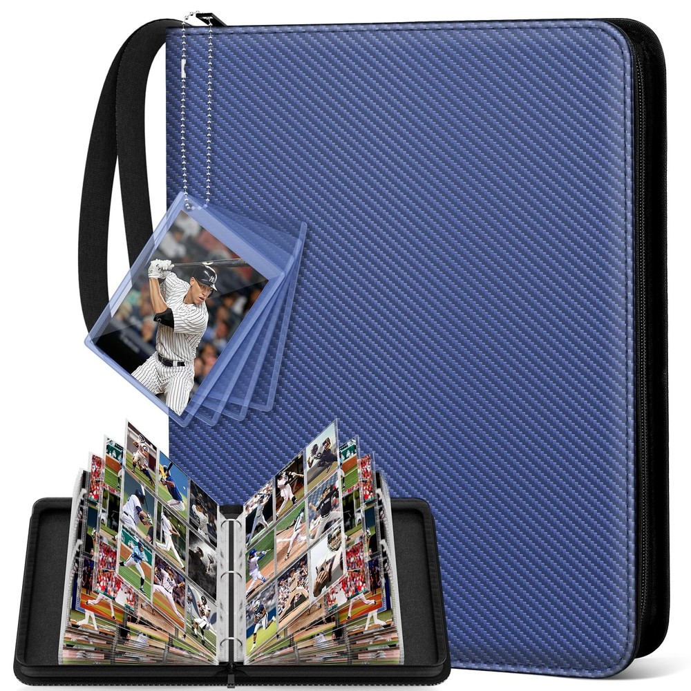 Trading Card Binder, 9 Pocket Card Binder with Card Display Design, 720 Doubl...