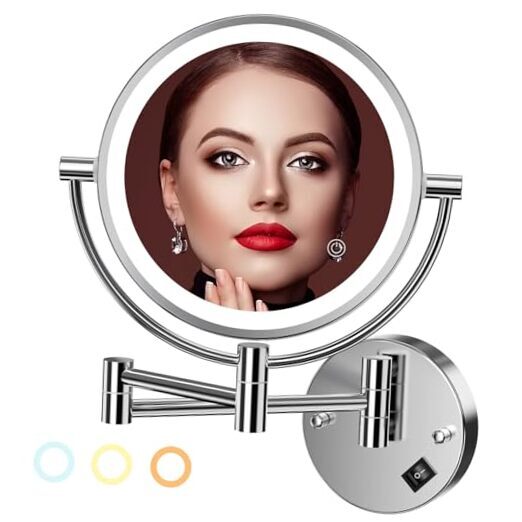 Wall Mounted Lighted Makeup Mirror, 8