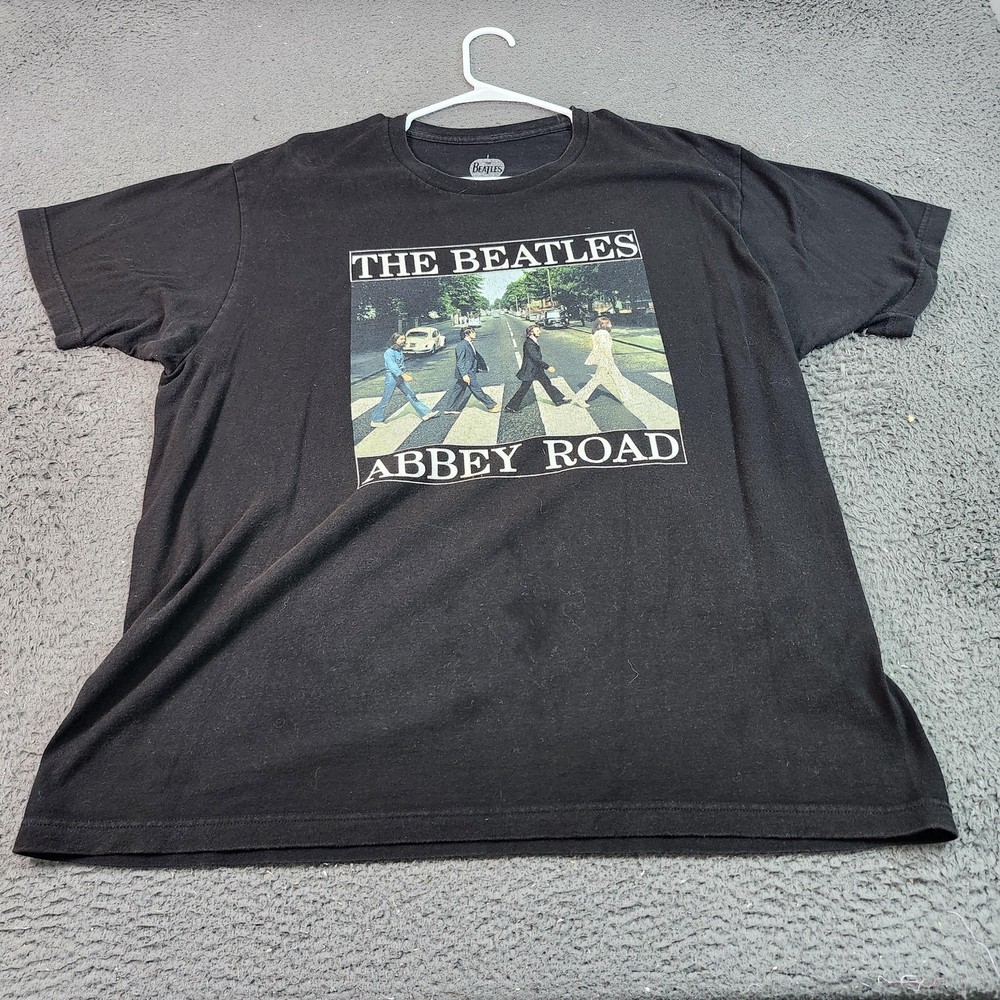 The Beatles Abbey Road Shirt Mens XL Black Album Cover Graphic Rock Music Tee