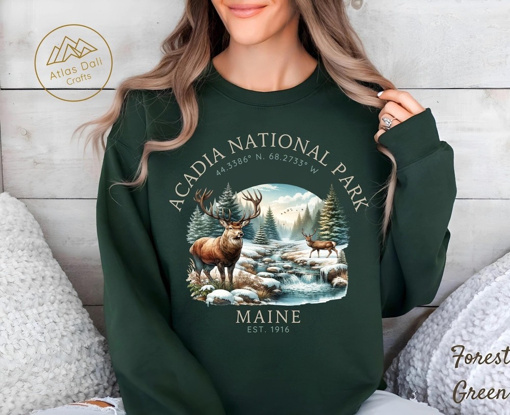Acadia National Park Unisex Sweatshirt Travel Maine Trip Sweater Gift Tee-image