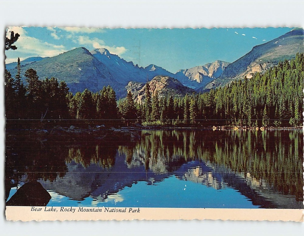 Postcard Bear Lake Rocky Mountain National Park Colorado USA