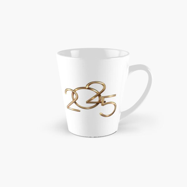 2025 Happy New Year Tall Mug with Festive Stickers - Family Gift