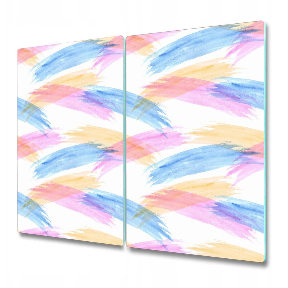 Tempered Glass Worktop protector Colourful brush Watercolour Abstract 2x30x52