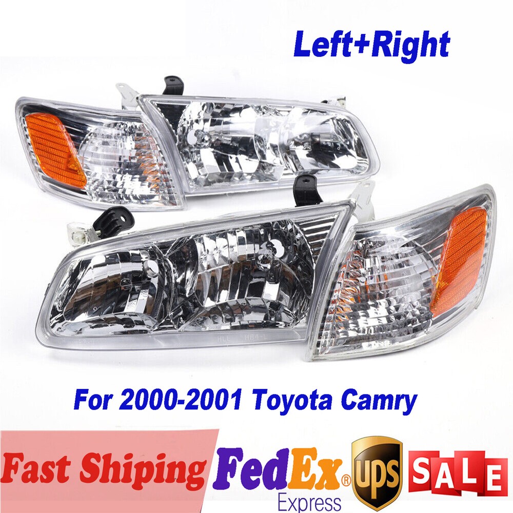 2000-2001 Toyota Camry Headlight and Corner Light Assembly Set Left Right Pair