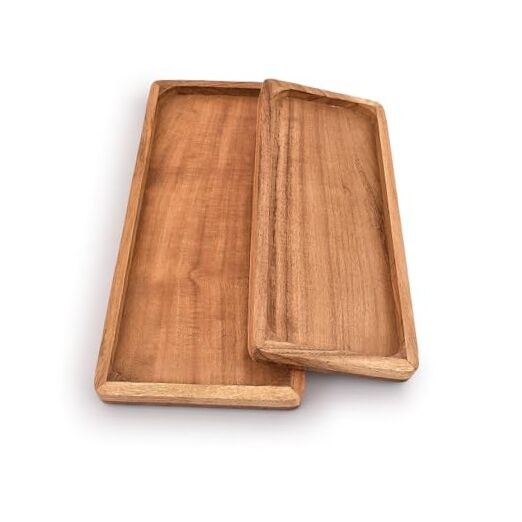 Acacia Wood Rectangular Serving Platters for BBQ Parties Buffets Gifts  -image