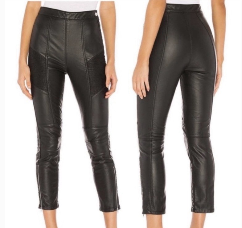 Free People Kaelin Faux Leather Moto Pant Leggings Size 10 women’s