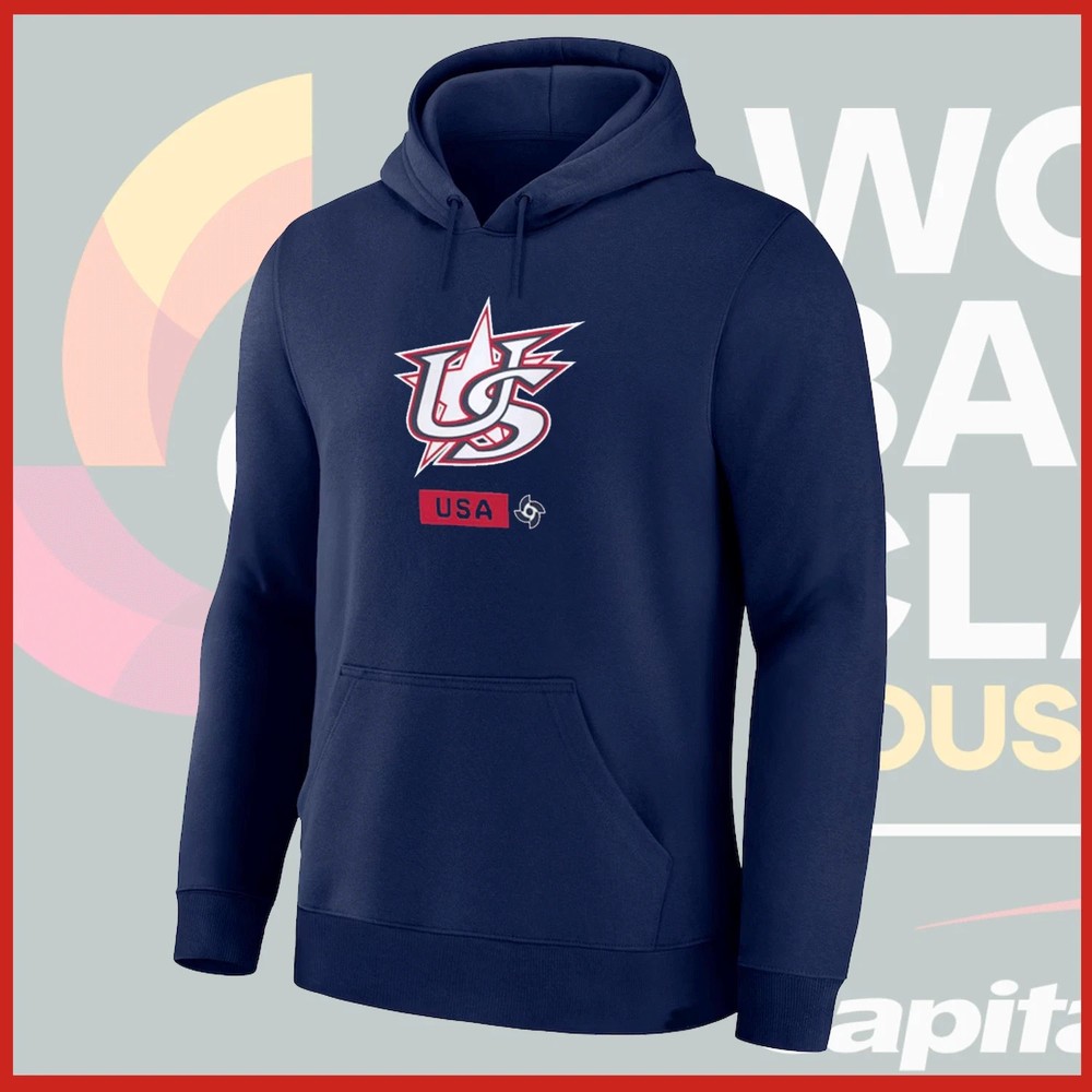SALE 30% !!!  USA Baseball 2026 World Baseball Classic Hoodie Navy