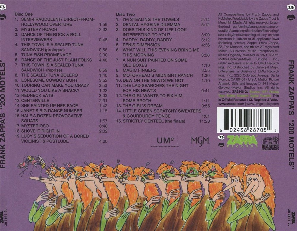 Frank Zappa 200 Motels [Original Motion Picture Soundtrack] New Cd