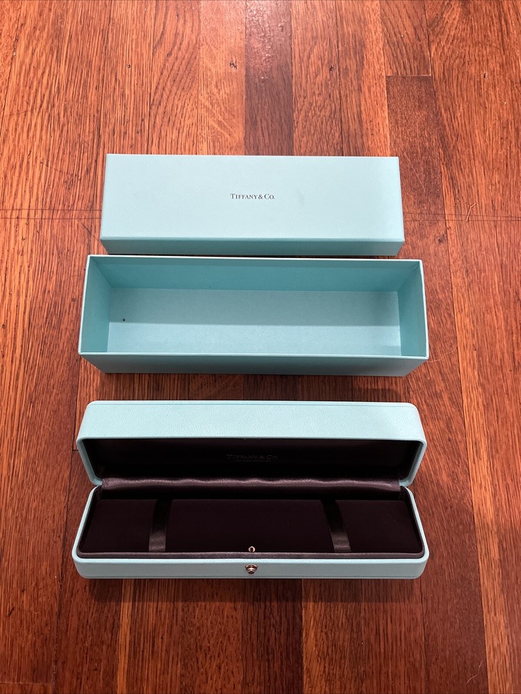 TIFFANY & CO. BLUE LEATHER BRACELET BOX + CASE