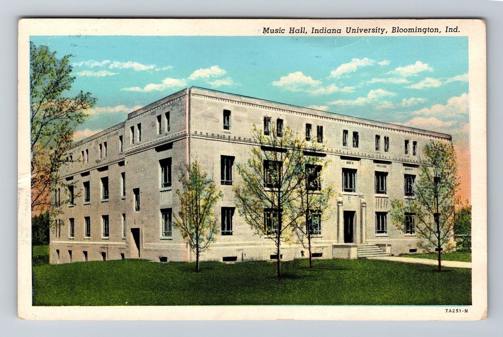 Bloomington IN-Indiana University Music Hall Standard Vintage c1984 Postcard PC