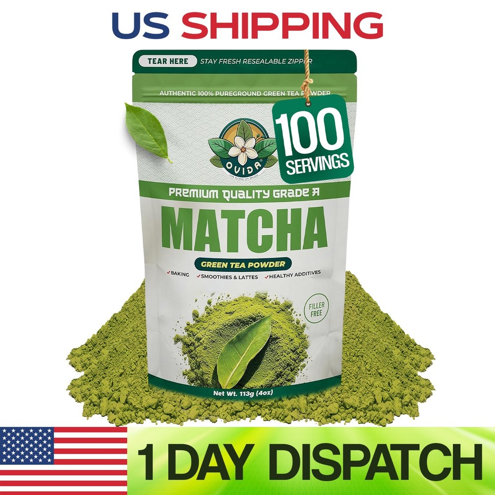 Ovida Organic Matcha Green Tea Powder - 100% Pure Matcha for Latte & Baking 4oz