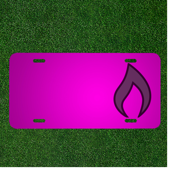 Create a Custom Car License Plate with Names on a Fire Flame Gray Design