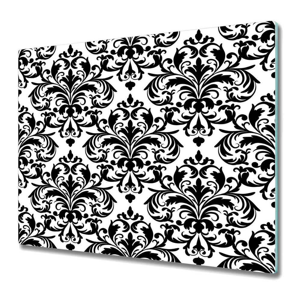 Glass Worktop Saver Kitchen Black and white Pattern Ornament 60x52