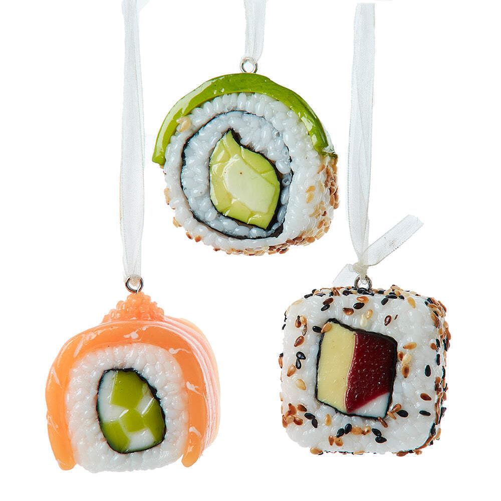 Sushi Ornaments 1.75 Inches Set of 3