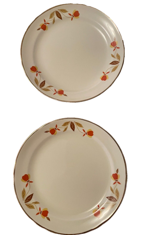 2 Vintage Hall Jewel Tea Autumn Leaf 6 1/4” Bread/Butter Plate Mary Dunbar