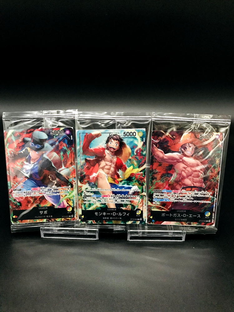 3 card Set Luffy Sabo Ace promo Japanese ONE PIECE Card Game Seven Eleven Sealed