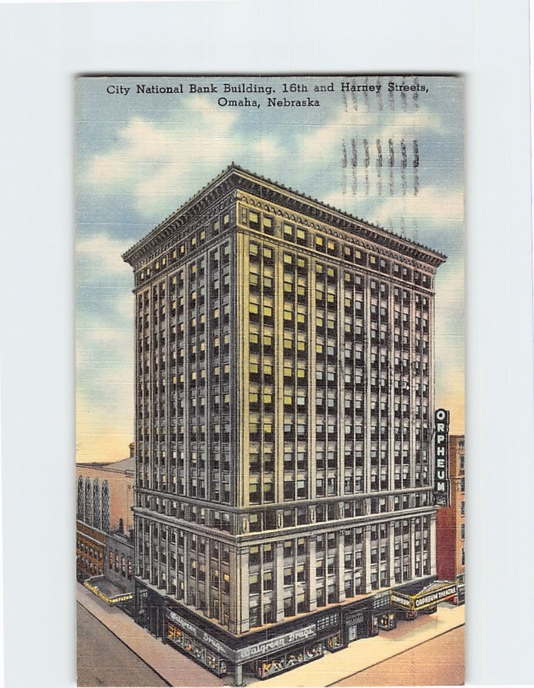 Postcard City National Bank Building Omaha Nebraska USA