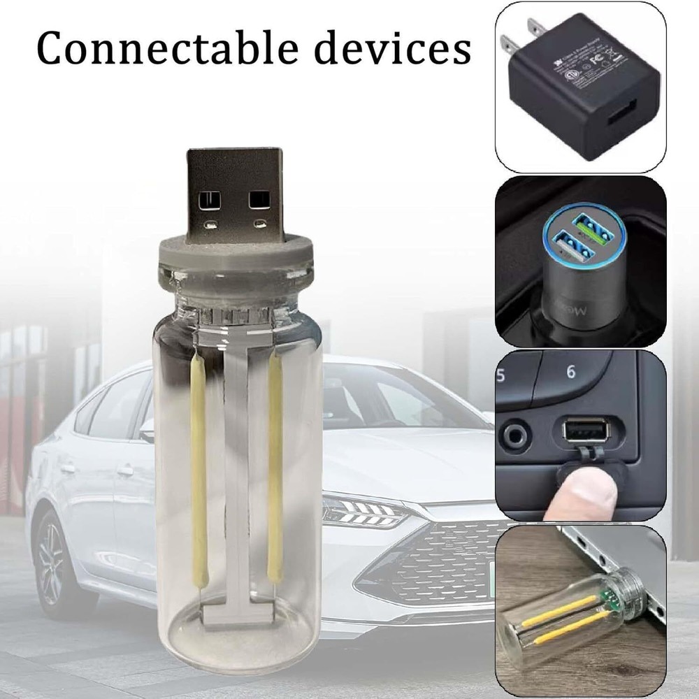 Car Lamps USB LED Plug-in USB Night Lamps Car Interior Atmosphere Lights Retro