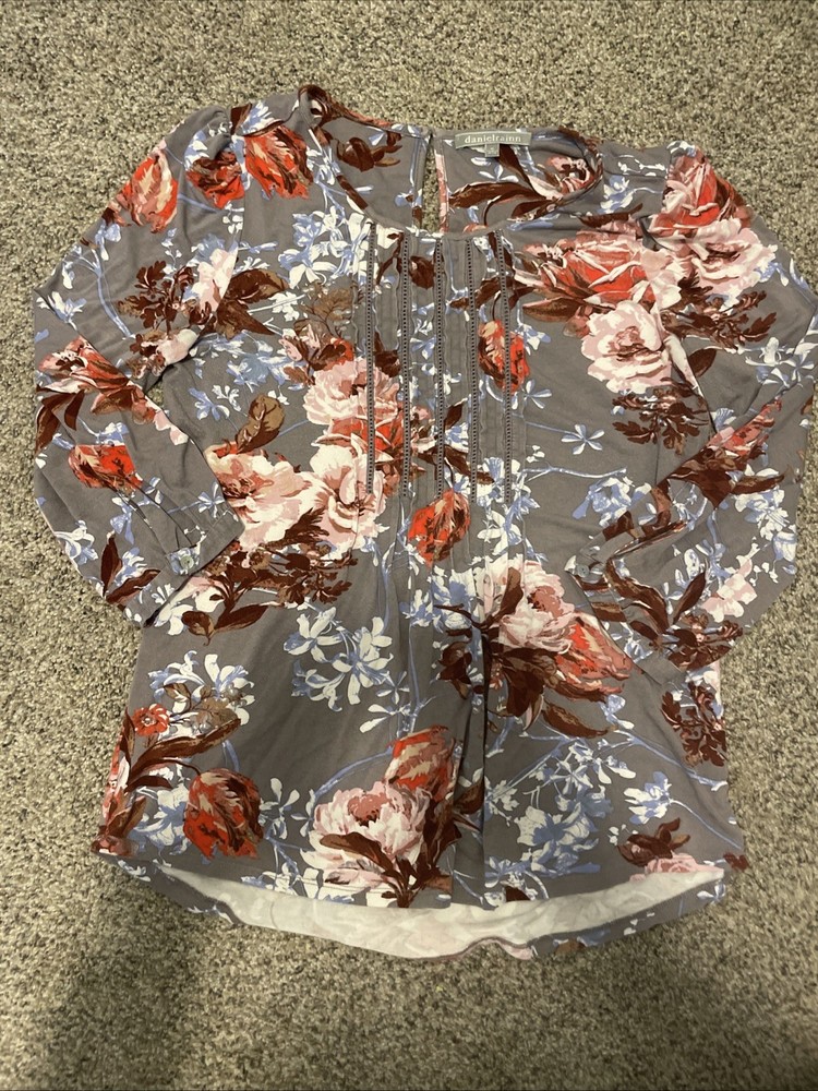 Daniel Rainn Women's Floral Blouse, Long Sleeve, Size Medium