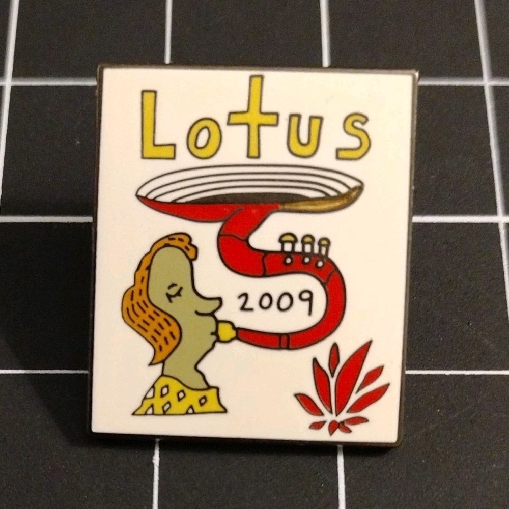RARE Retro Lotus World Music Festival 2009 Enamel Lapel Hat Pin Psychedelic Pop