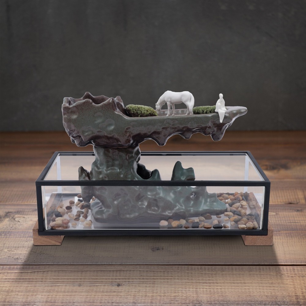 Zen Desktop Rockery Fountain with Aquarium Stones for Home or Office