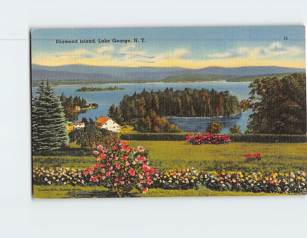 Postcard Diamond Island Lake George New York USA