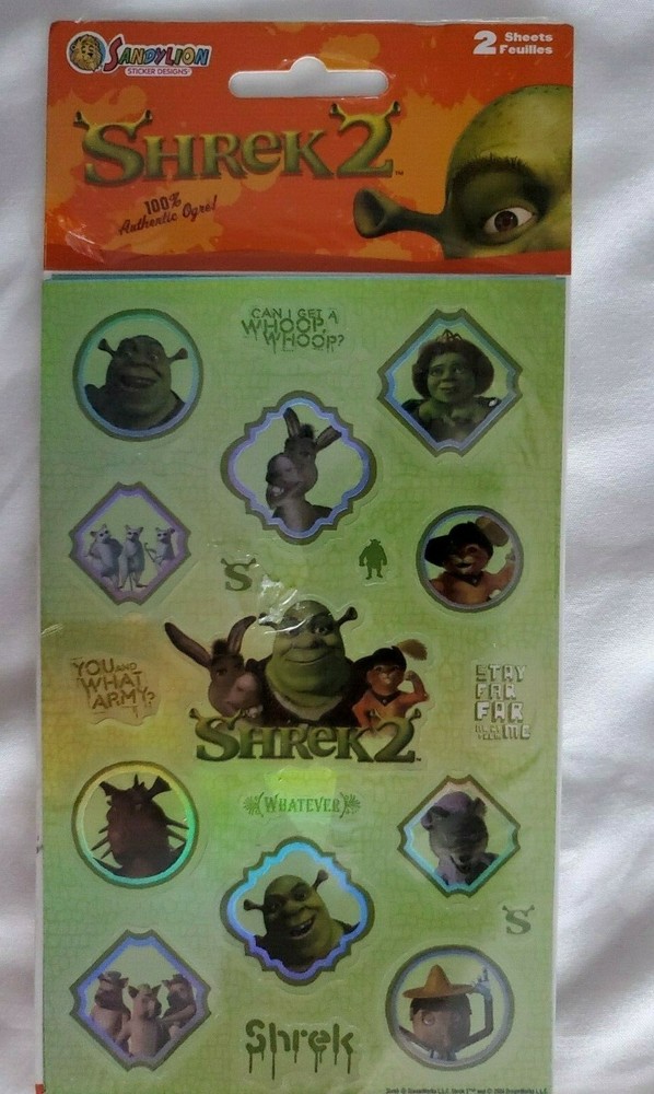 SandyLion Stickers Dreamworks Shrek 2 Acid Free 2 Sheets New Sealed-image