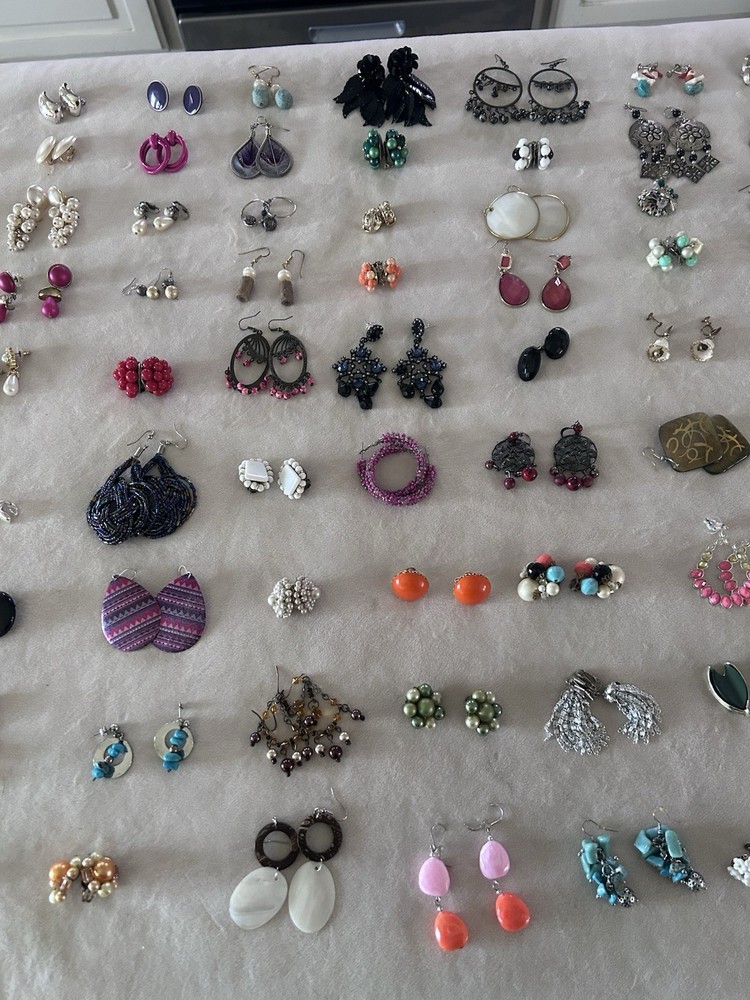 HUGE LOT Of Pairs 115+ VINTAGE CLIP ON, SCREWBACK EARRINGS, PIERCED Gems! Mint!