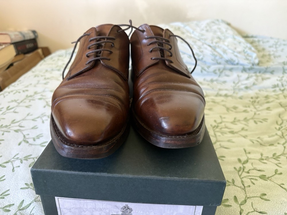 Crockett And Jones Men's Brown Derby Shoes UK Size 8.5, E Width Fitting