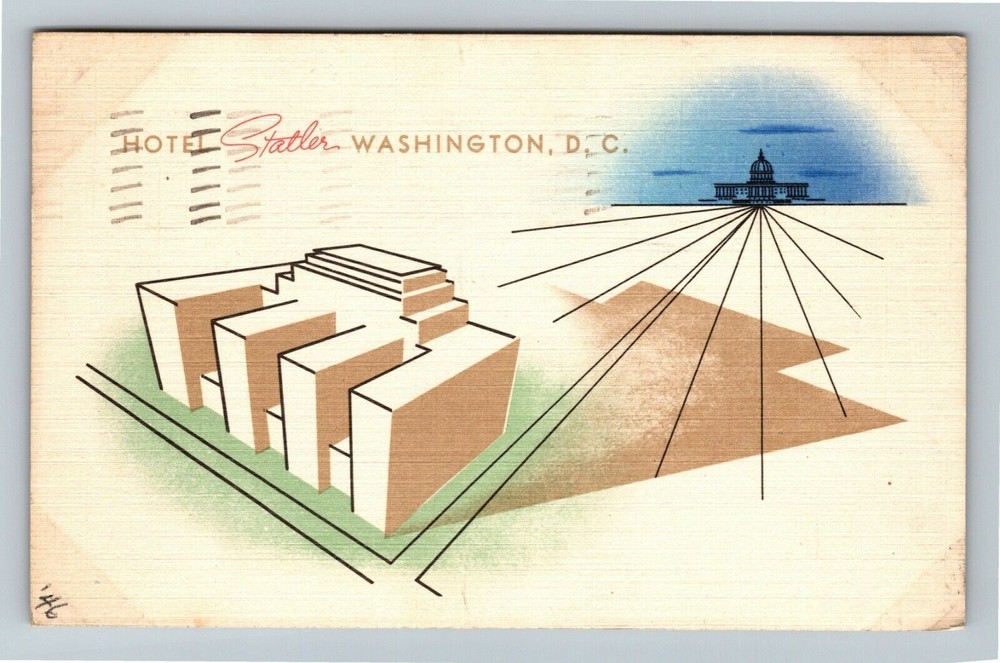 DC-Washington, Advertising The Hotel Statler & Capitol, Vintage Postcard