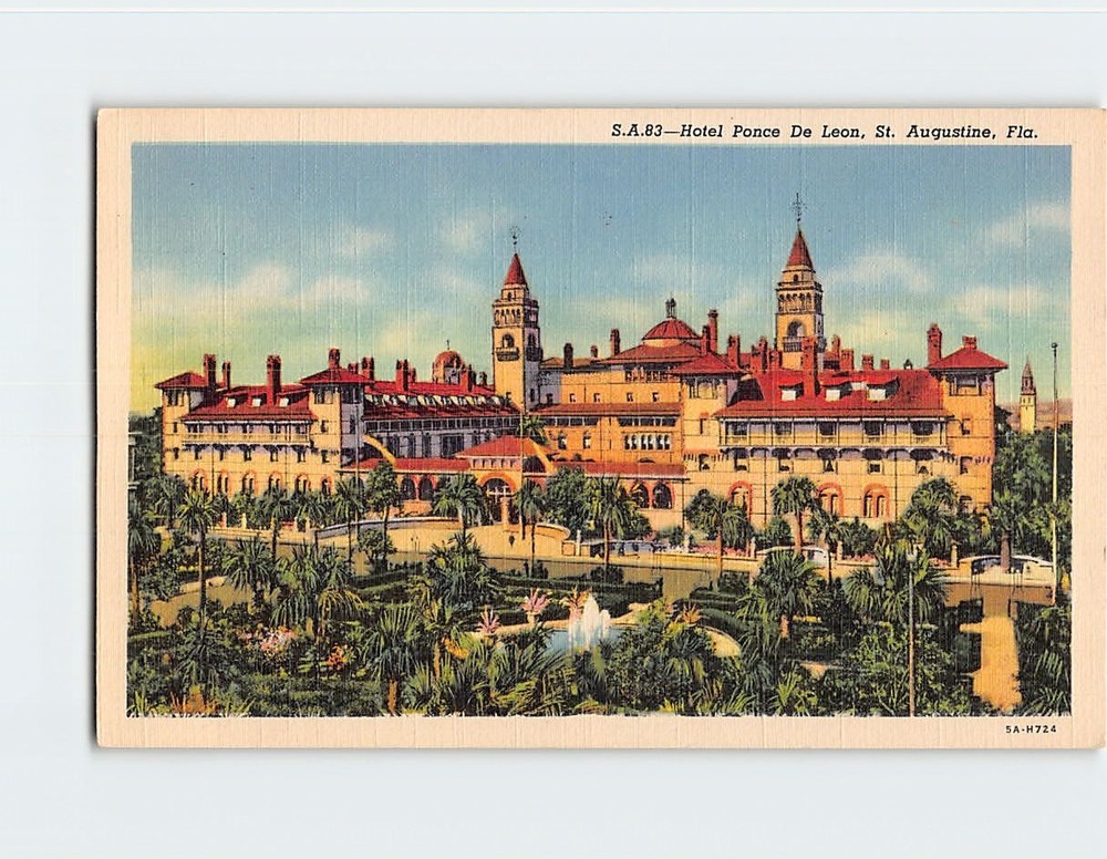 Postcard Hotel Ponce De Leon Saint St. Augustine Florida USA North America
