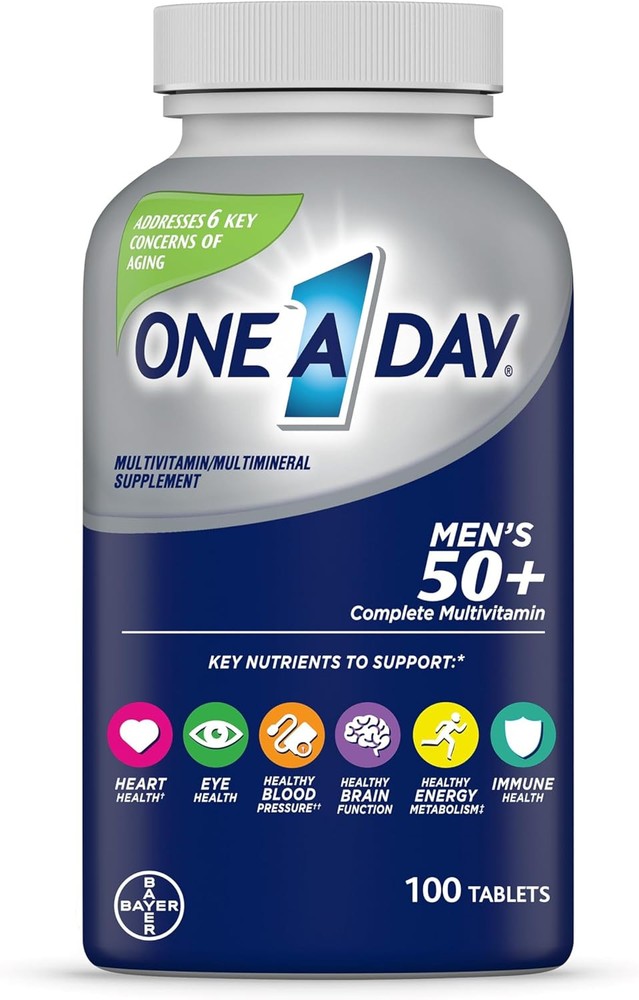 One A Day Men’s 50+ Multivitamins, Supplement with A, C, D, E and Zinc for...