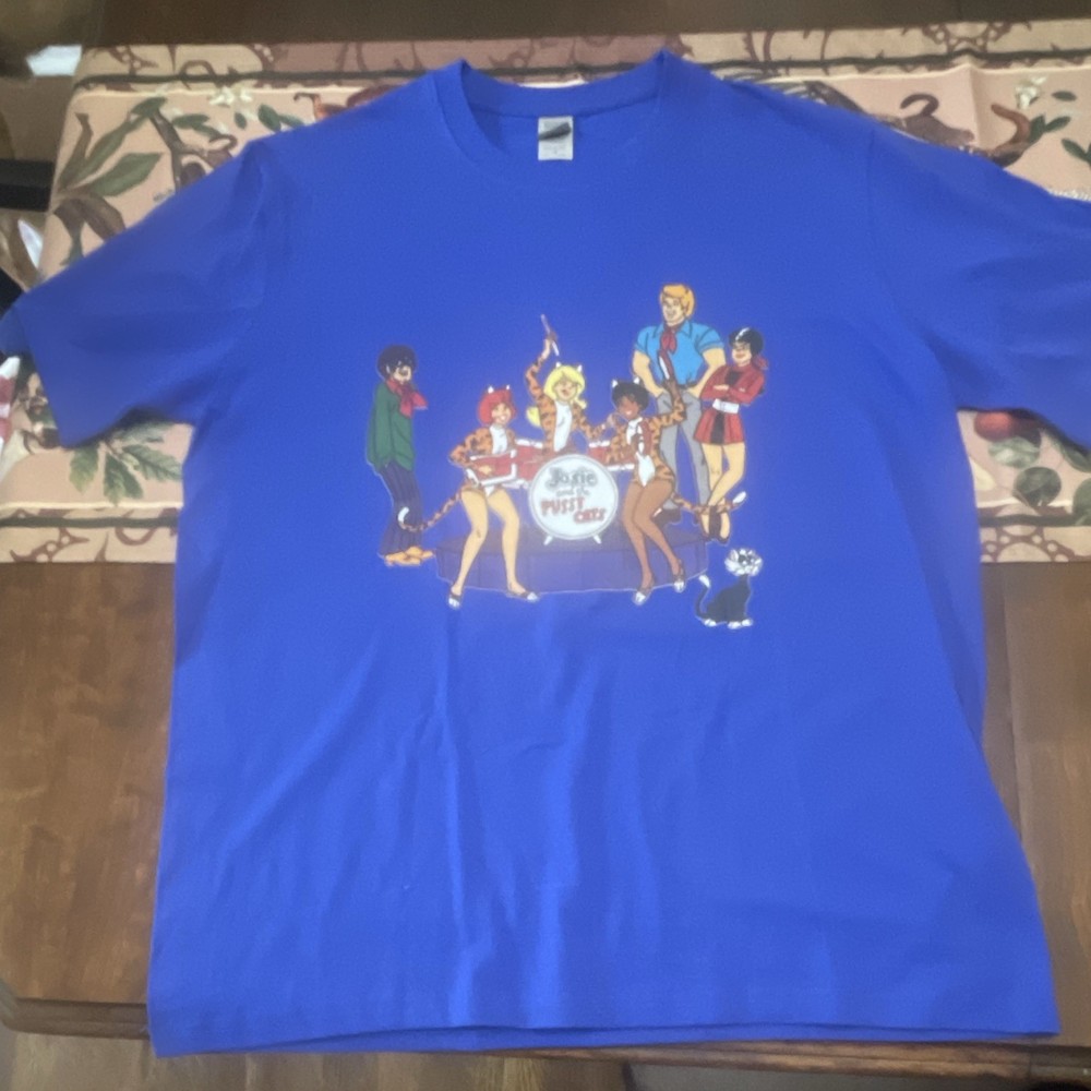 Gildan Premium Blue Josie and the Pussycats Graphic Cotton Crew Tee M