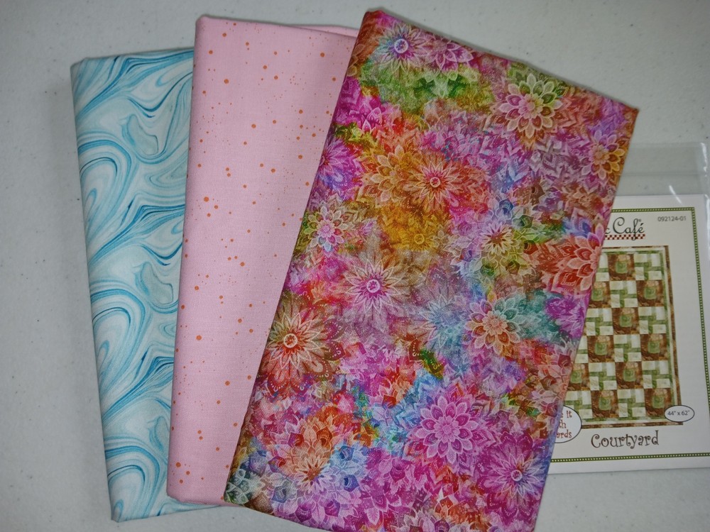 Lot 3 yd quilt kit w/pattern Fabric Cafe focus light dark QSQ free ship HTF