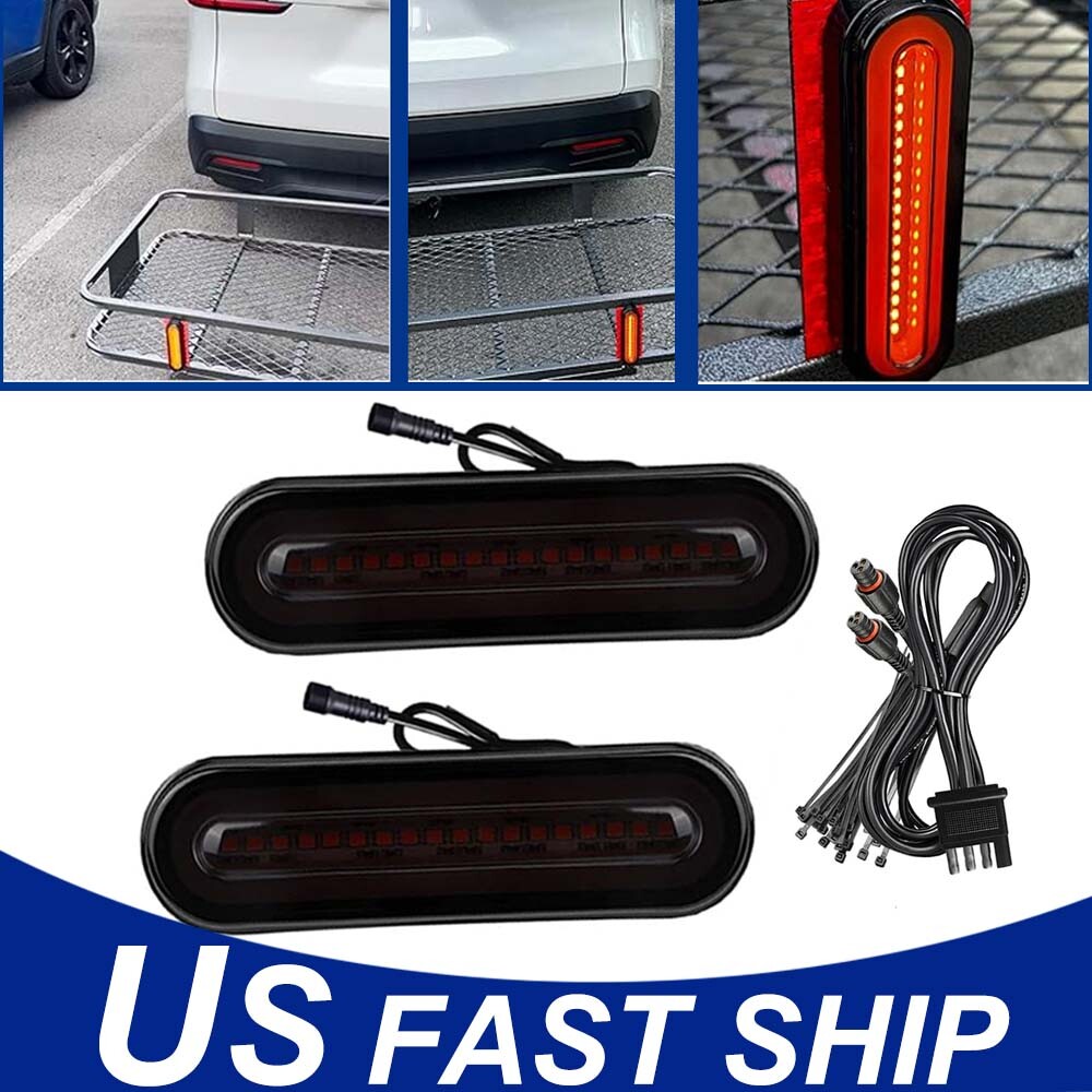 2x Trailer Truck LED Stop Flowing Sequential Amber Brake Turn Signal Tail Lights