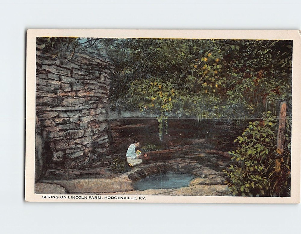 Postcard Spring on Lincoln Farm Hodgenville Kentucky USA