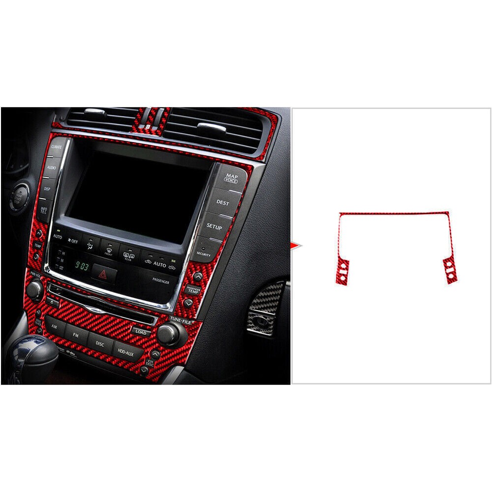 Red Carbon Fiber GPS Panel Cover Trim TypeB for Lexus IS250 2006-2012 Model