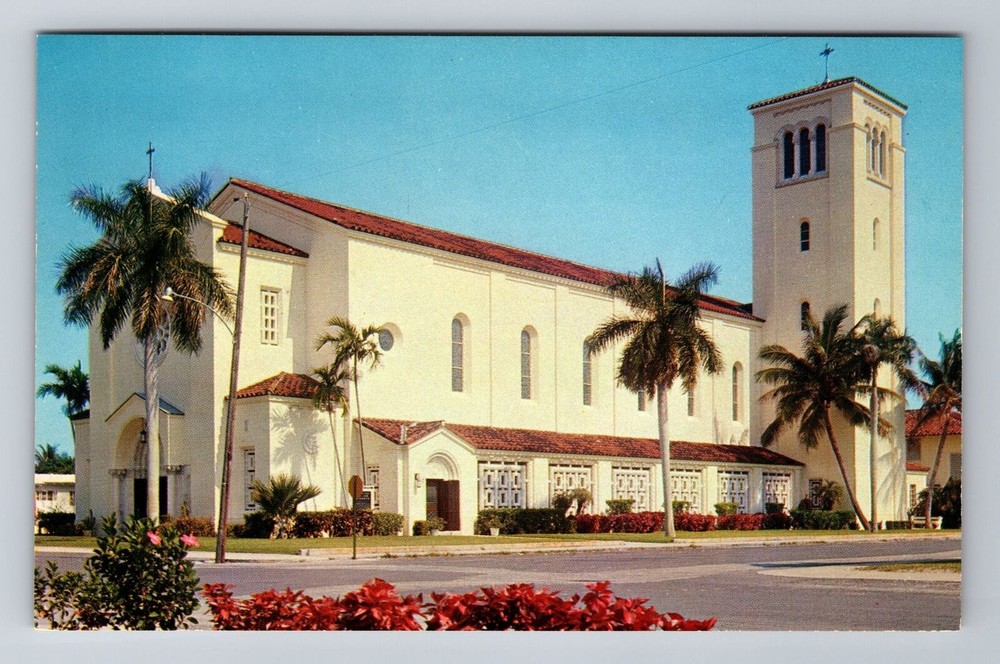 Ft Lauderdale FL-Florida, St Anthony's Catholic Church, Antique Vintage Postcard