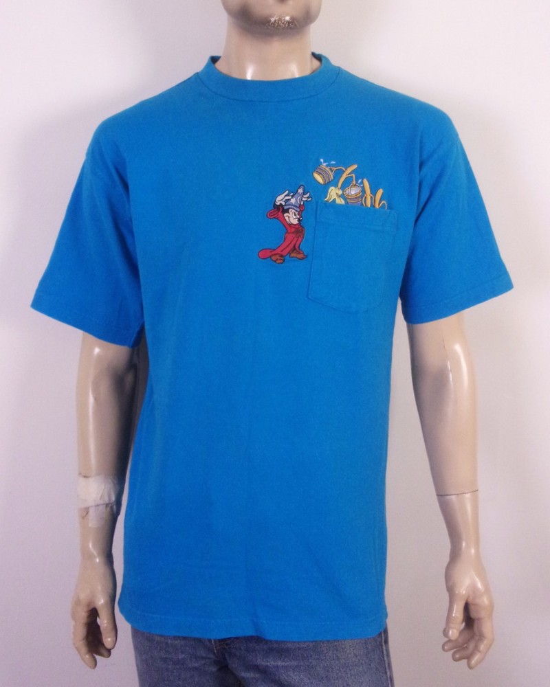 vintage 90s The Disney Store Pocket T-Shirt Fantasia Sorcerer's Apprentice L