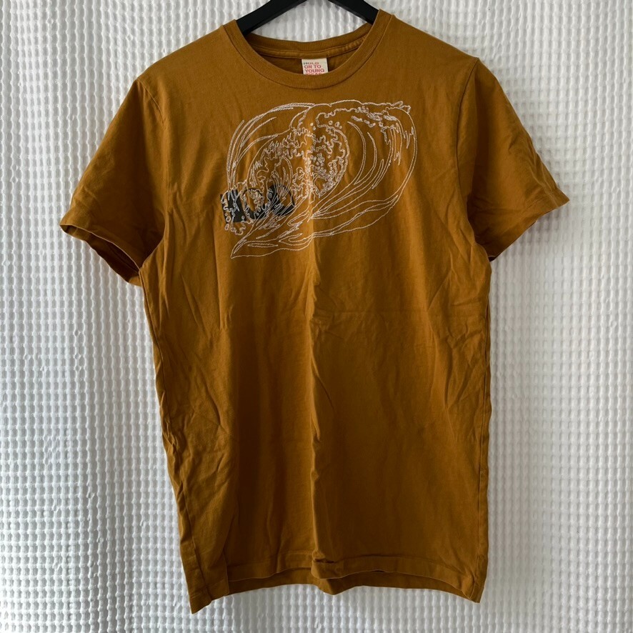 Hollister Hold on to Young Ideas mustard abstract graphic tee, large-image