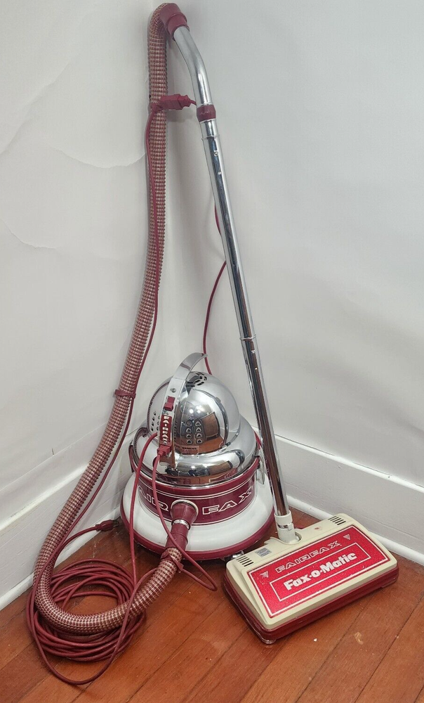 Vintage FAIRFAX Fax-O-Matic SCPD7 Canister Vacuum Works W/Floor/Carpet Broom