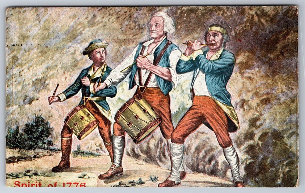 Spirit Of 1776 Colonial Musicians Drums Piccolo Marching C1910s Postcard Y6