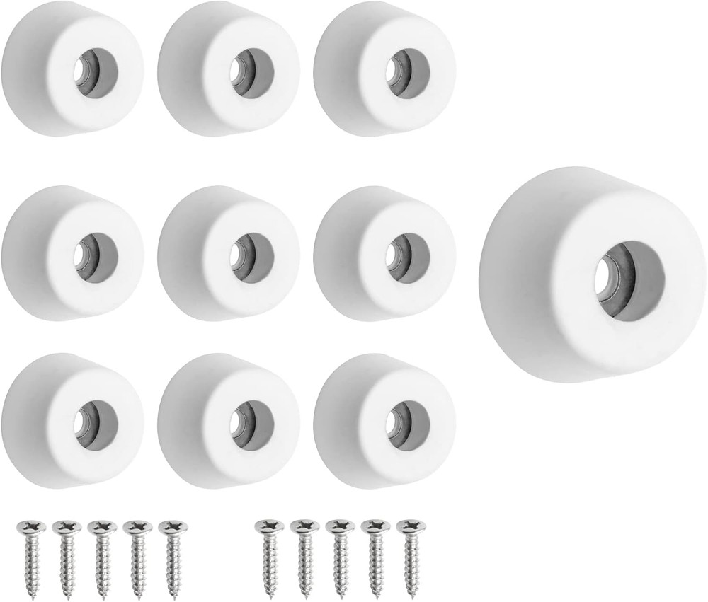 10 Pcs Cutting Board Feet, round Non Slip White Rubber Feet Bumpers Pads with St