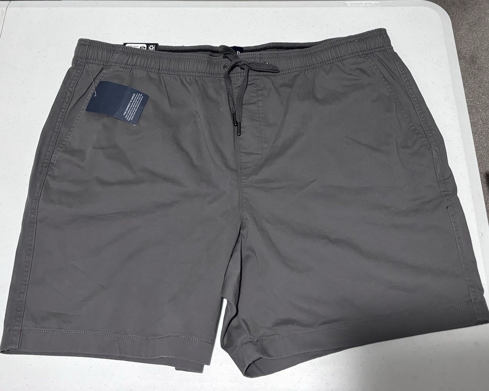 Gap Men's Shorts Stretch Twill Pull On Drawstring Elastic Waist  Gray Size XXL