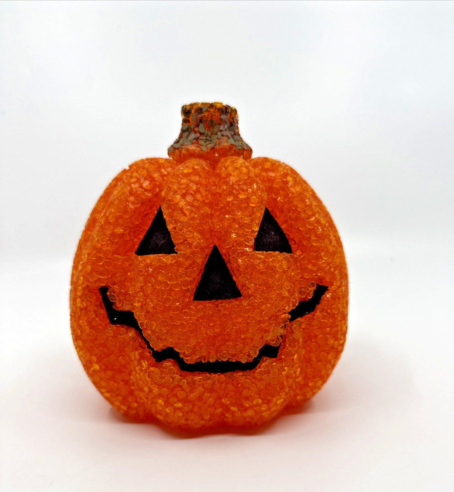 Jack-o-Lantern Pumpkin Popcorn Melted Plastic Light Up Halloween