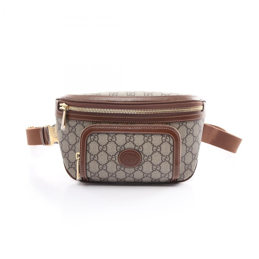 GUCCI GG Supreme Canvas Crossbody Bag in Beige Brown 73324092THG8563 New