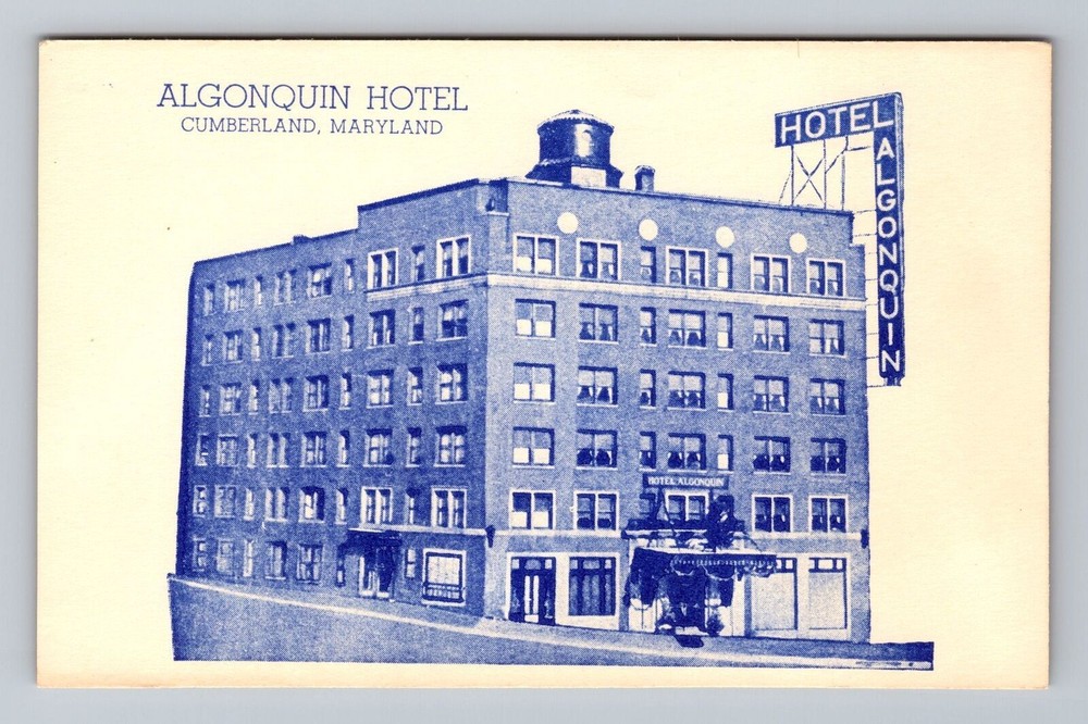 Maryland MD Cumberland Algonquin Hotel Vintage Postcard