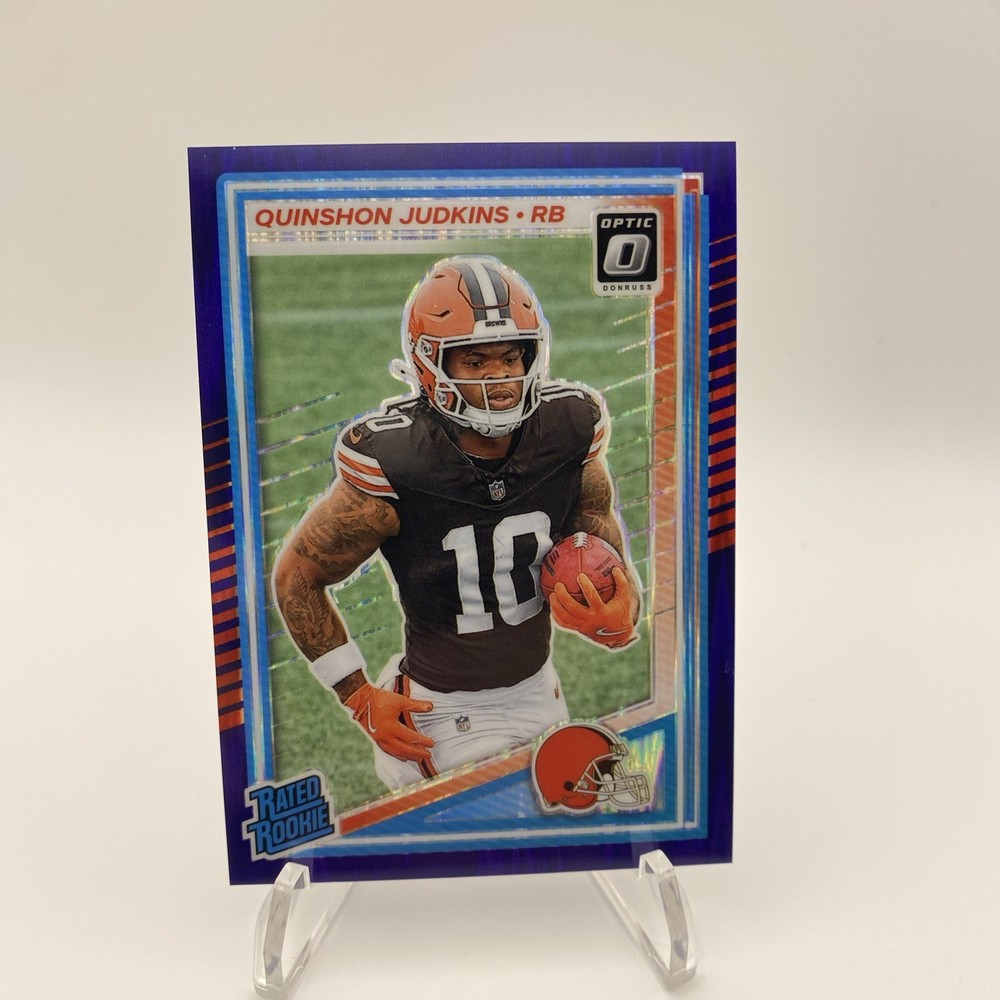 2025 Panini Optic - Rated Rookie Quinshon Judkins #252 Purple Shock Prizm (RC)