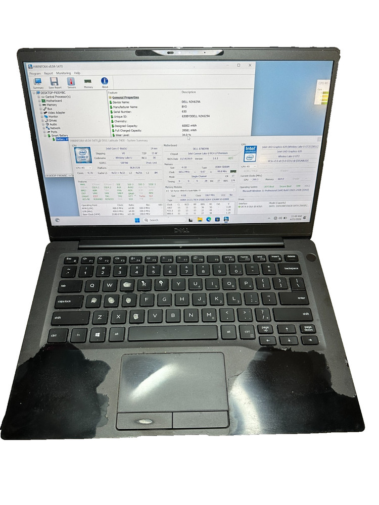 Dell Latitude 7400 i7-8665U 4GB RAM 256GB SSD Win11 GRADE C NO AC #04-image