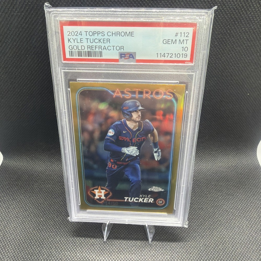 2024 Topp Chrome Kyle Tucker Gold Refractor /50 PSA GEM MINT 10 Dodgers Pop 2